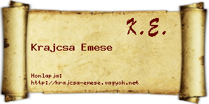 Krajcsa Emese névjegykártya